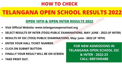Telangana Open School Results 2022,ts open inter results 2022,ts open ssc results 2022,toss admission 2022-23