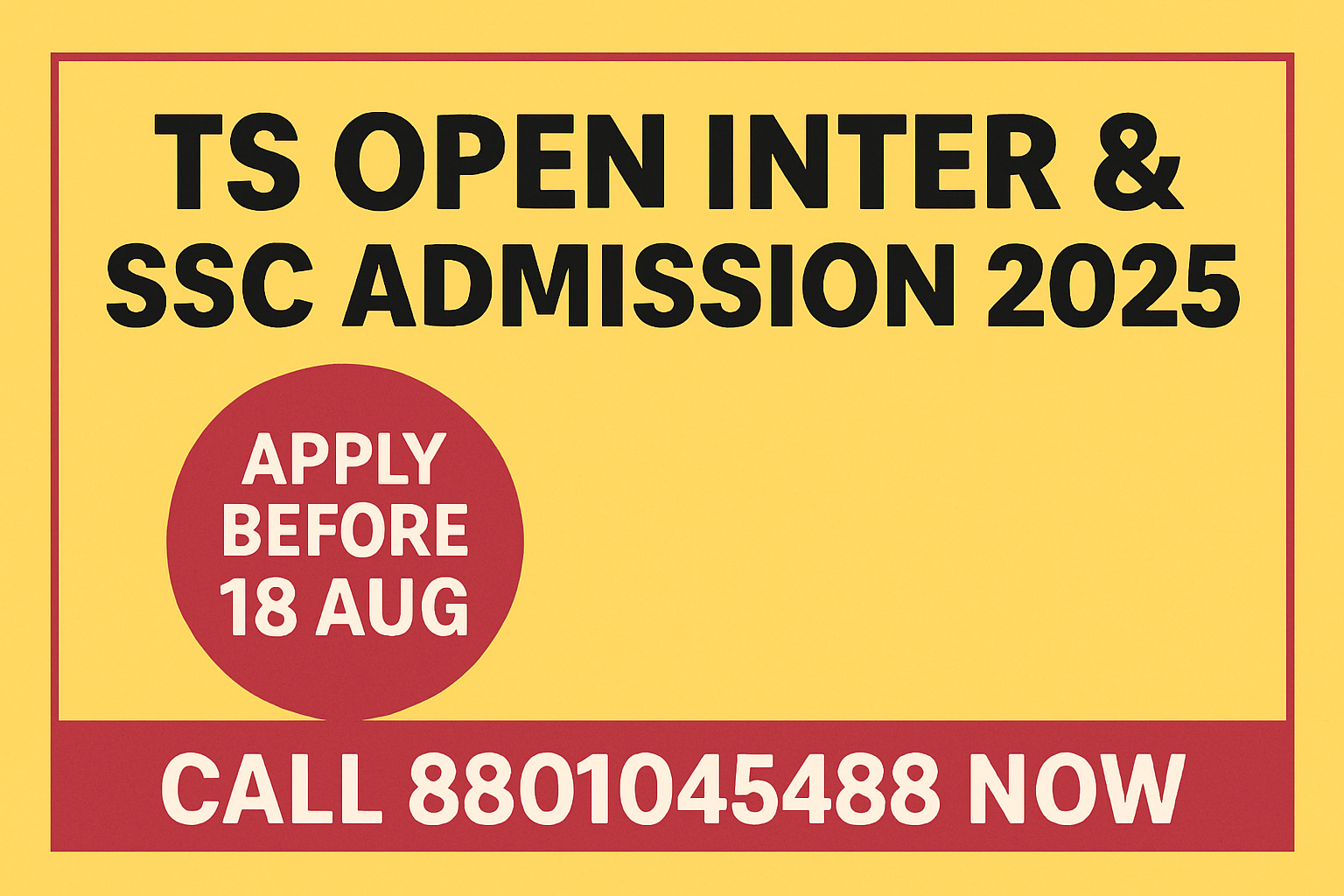 TS Open Inter & SSC Admission 2025 – Call 8801045488 Now