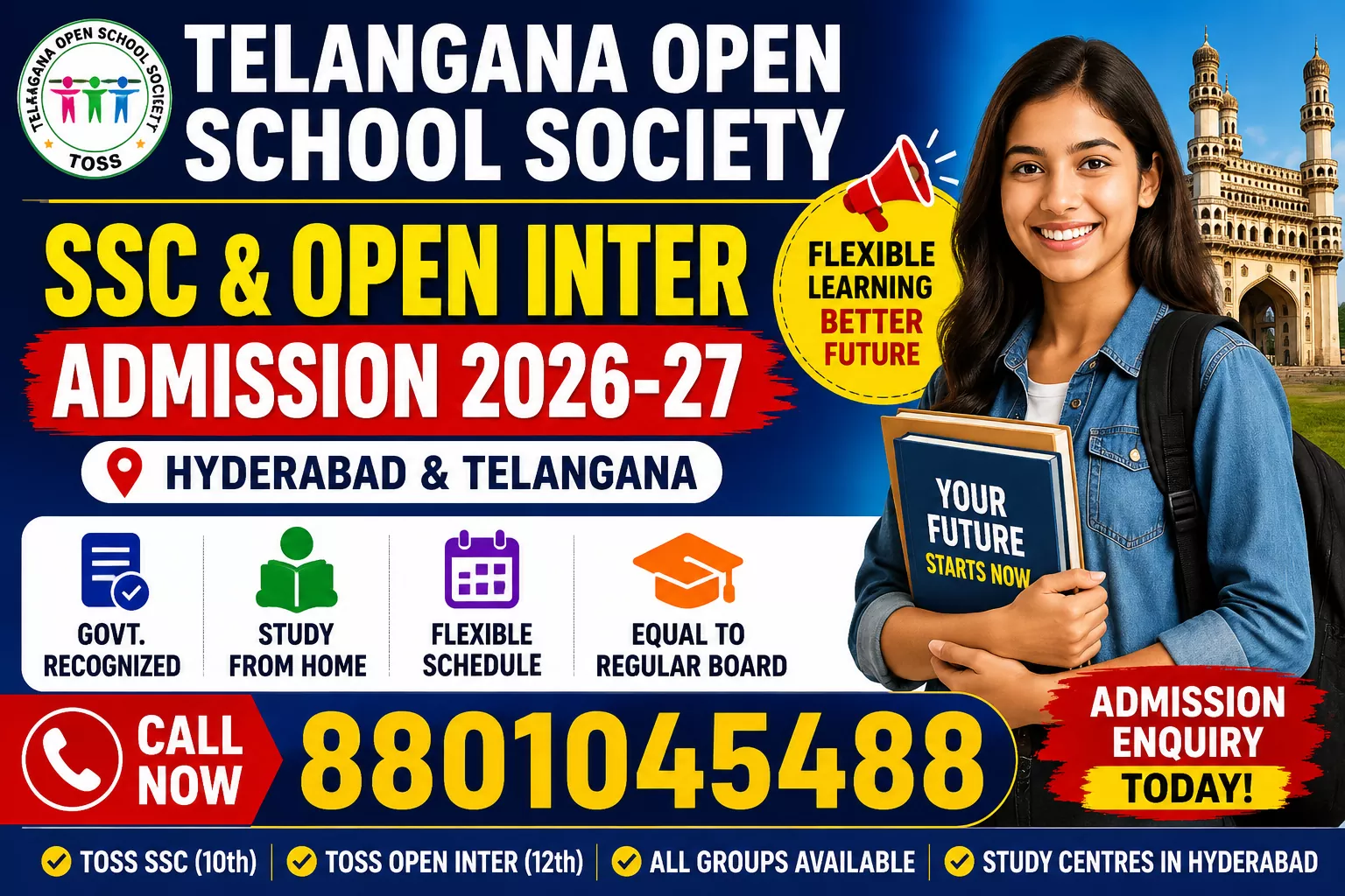 TOSS SSC & Open Inter Admission 2026-27 Hyderabad